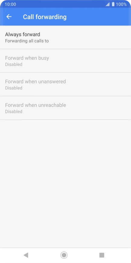 Press the required divert type. Press the required divert type.