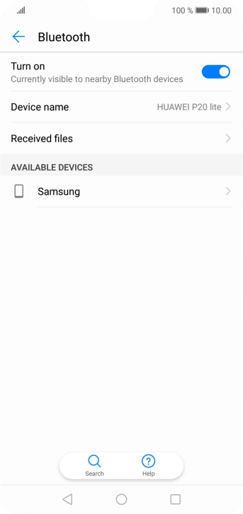 Press the required Bluetooth device and follow the instructions on the screen to pair the device with your phone. Press the required Bluetooth device and follow the instructions on the screen to pair the device with your phone.