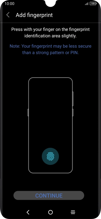 Press CONTINUE. Press CONTINUE.
