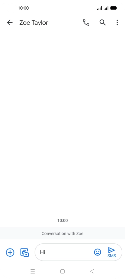 Press the send icon when you've finished your SMS. Press the send icon when you've finished your SMS.