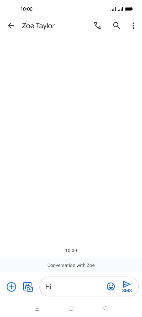 Press the send icon when you've finished your SMS. Press the send icon when you've finished your SMS.