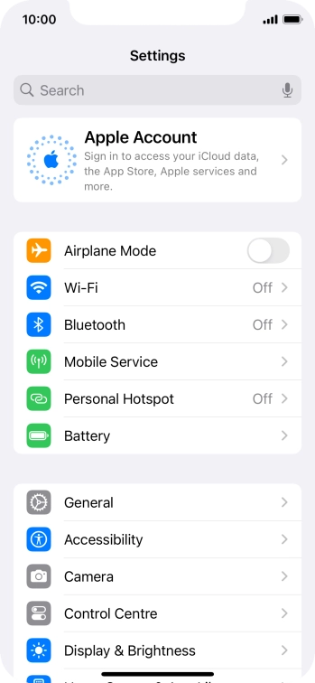 Press Apple Account. Press Apple Account.