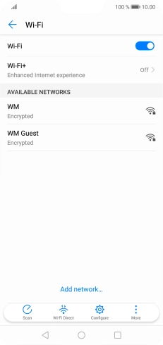 Press the required Wi-Fi network. Press the required Wi-Fi network.