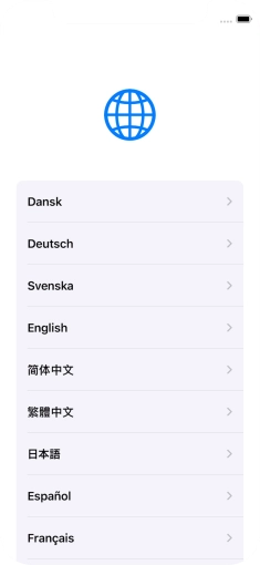 Press the required language. Press the required language.