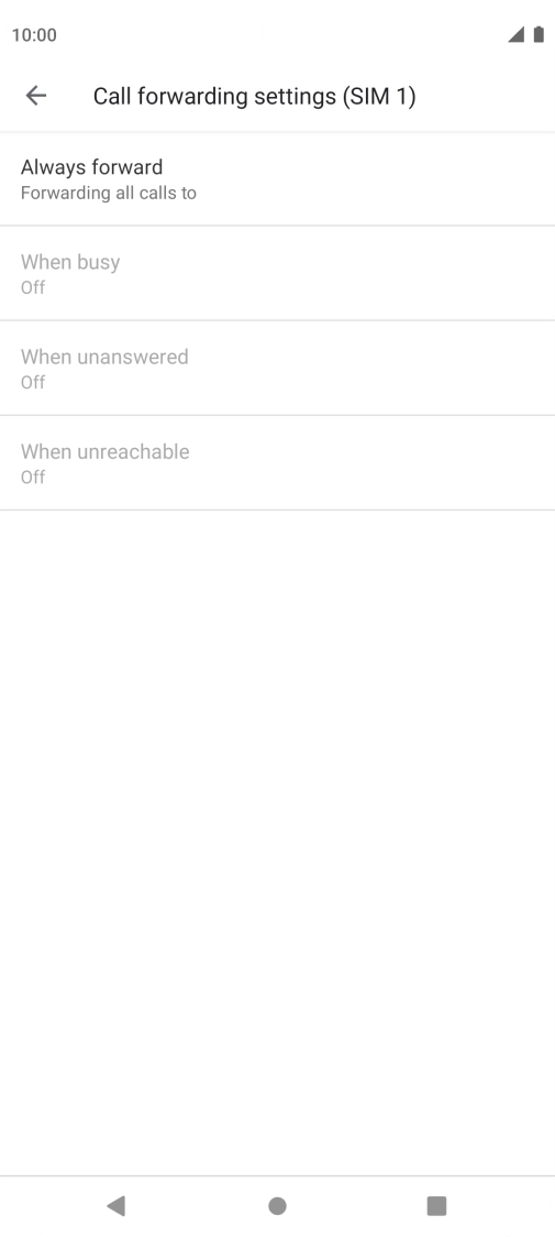 Press the required divert type. Press the required divert type.
