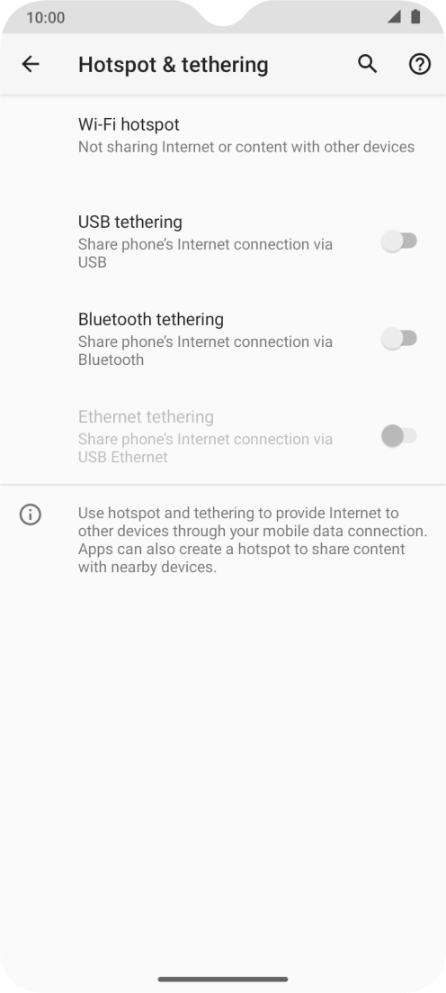 Press Wi-Fi hotspot. Press Wi-Fi hotspot.