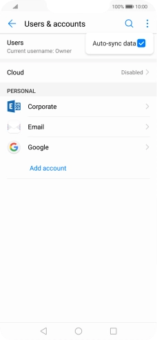 Press Auto-sync data to turn the function on or off. Press Auto-sync data to turn the function on or off.