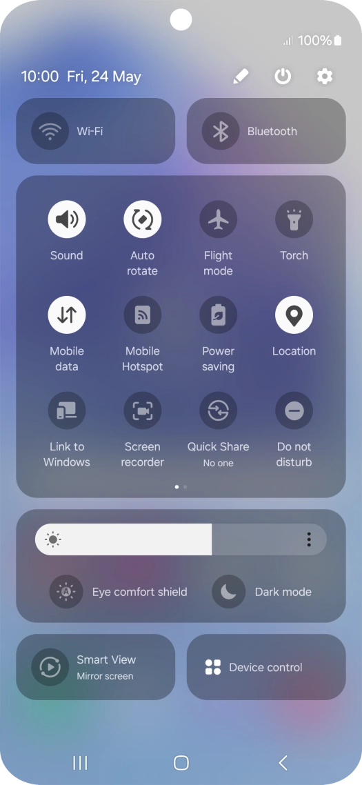 Press the settings icon. Press the settings icon.