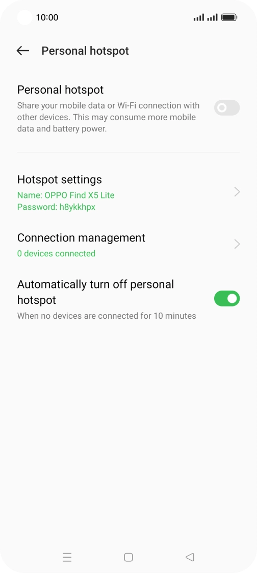 Press Hotspot settings. Press Hotspot settings.