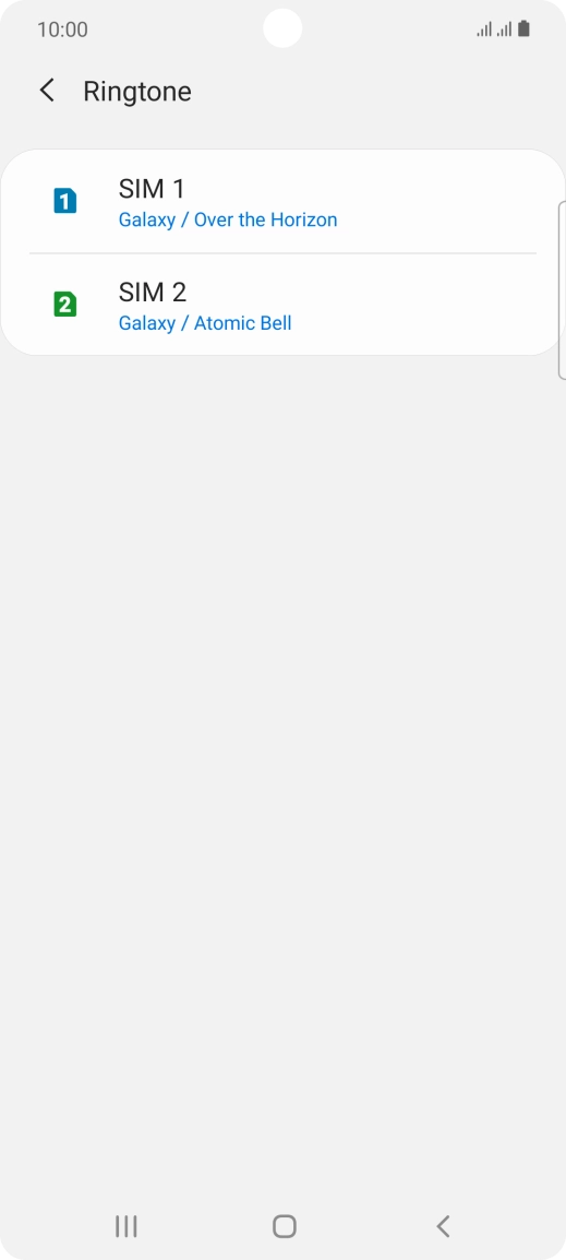 Press the required SIM. Press the required SIM.