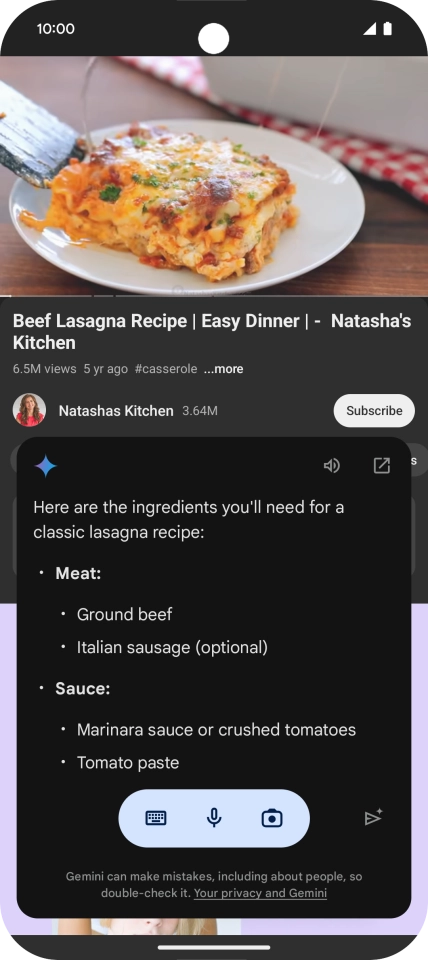 The answer from Gemini to your question is displayed. The answer from Gemini to your question is displayed.