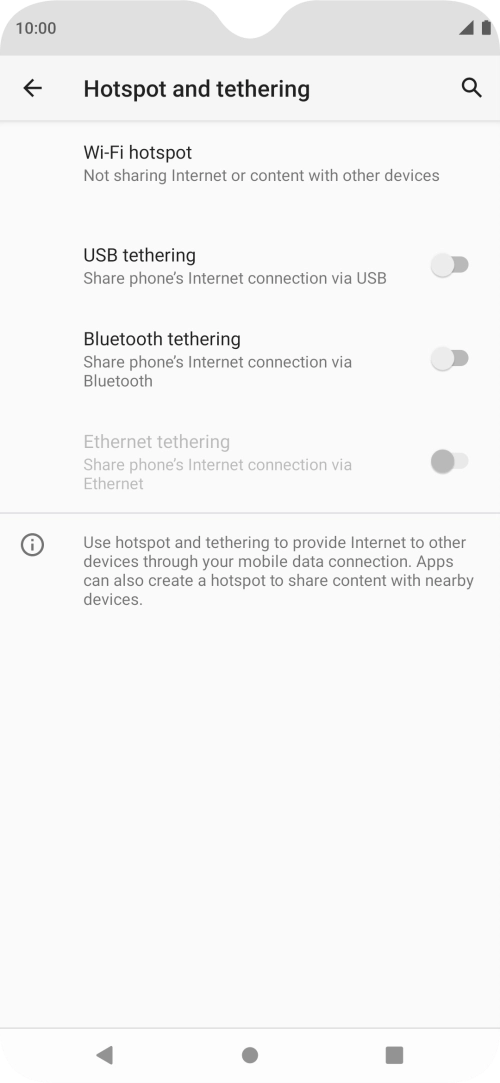 Press Wi-Fi hotspot. Press Wi-Fi hotspot.