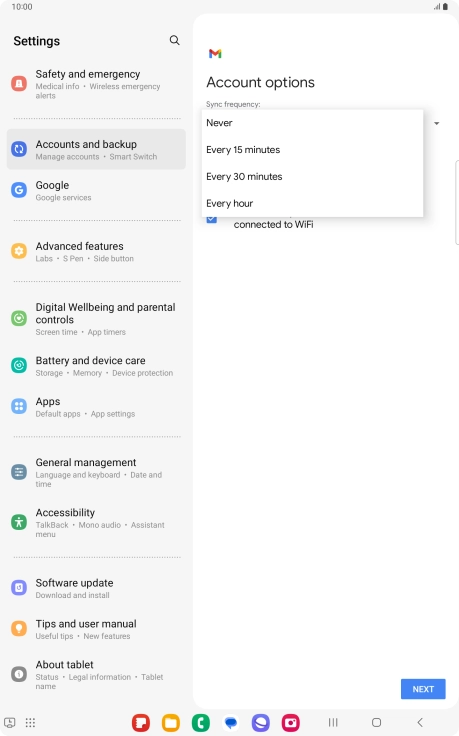 Press the required setting. Press the required setting.