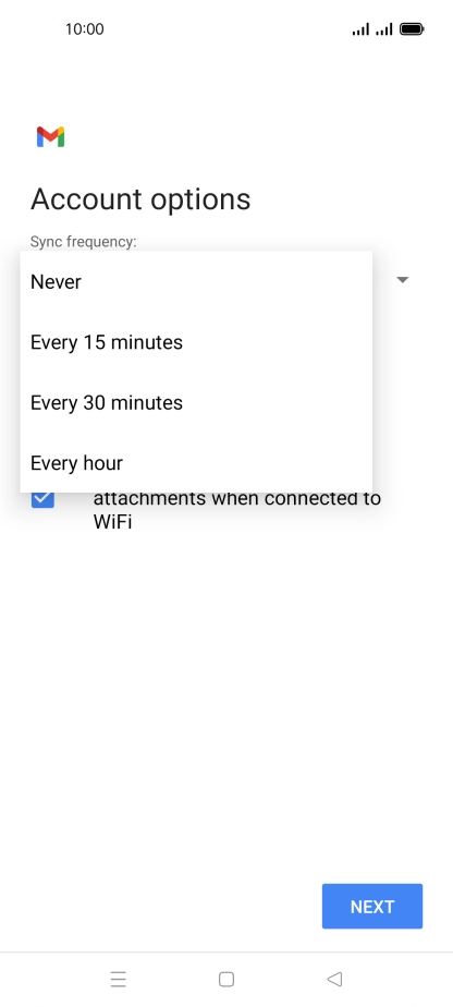Press the required setting. Press the required setting.