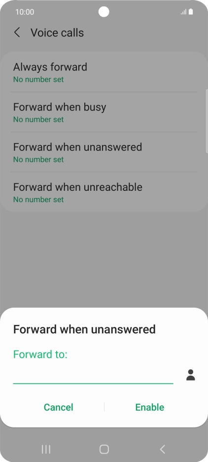 Key in +447953222222 and press Enable. Key in +447953222222 and press Enable.