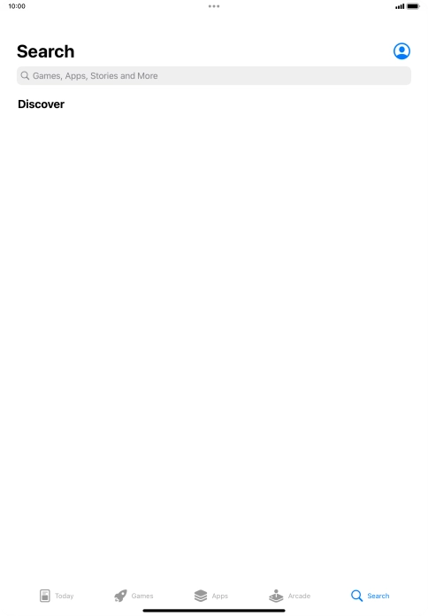 Press the search field. Press the search field.