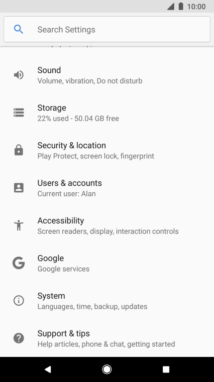 Press Users & accounts. Press Users & accounts.