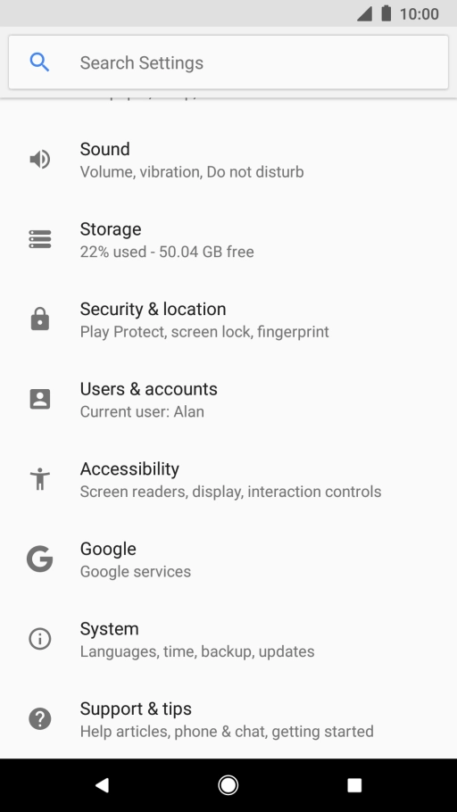 Press Users & accounts. Press Users & accounts.