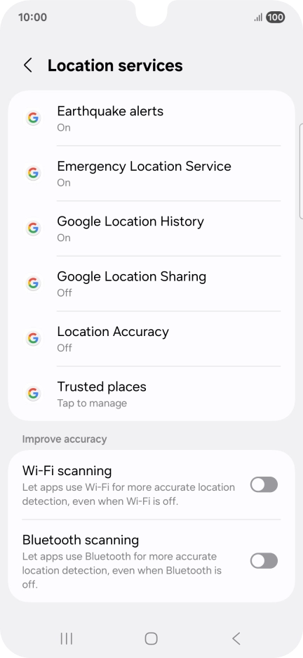 Press Location Accuracy. Press Location Accuracy.