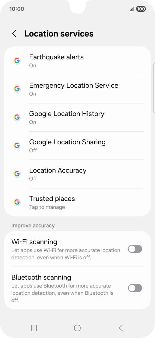 Press Location Accuracy. Press Location Accuracy.