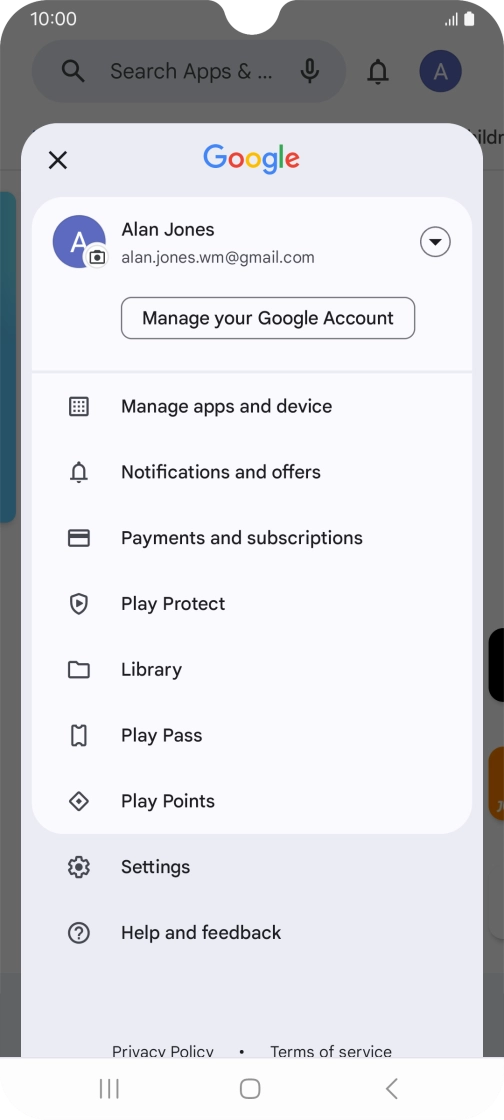 Press Manage apps and device. Press Manage apps and device.