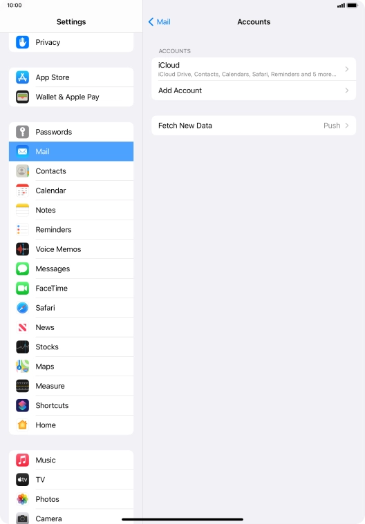 Press Add Account. Press Add Account.