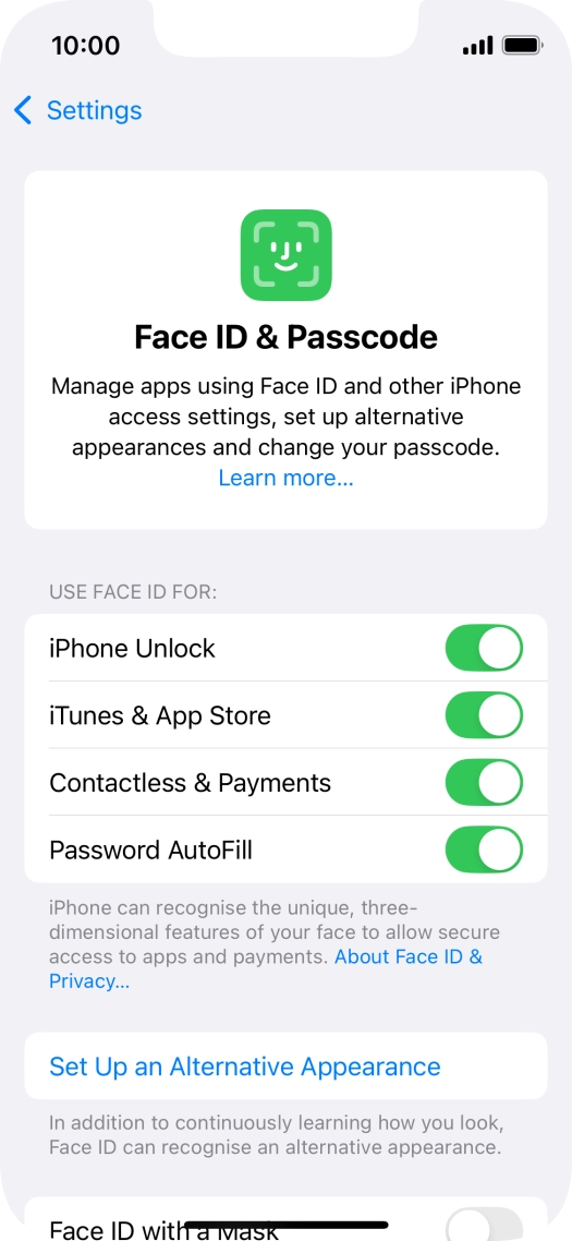 Press the indicators next to the required settings to turn them on or off. Press the indicators next to the required settings to turn them on or off.