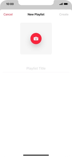 Press the text input field and key in a name for the playlist. Press the text input field and key in a name for the playlist.