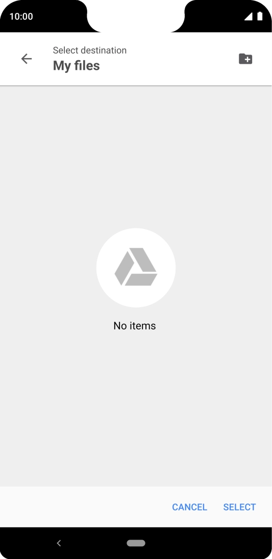 To create a new folder, press the new folder icon and follow the instructions on the screen to create a new folder. To create a new folder, press the new folder icon and follow the instructions on the screen to create a new folder.