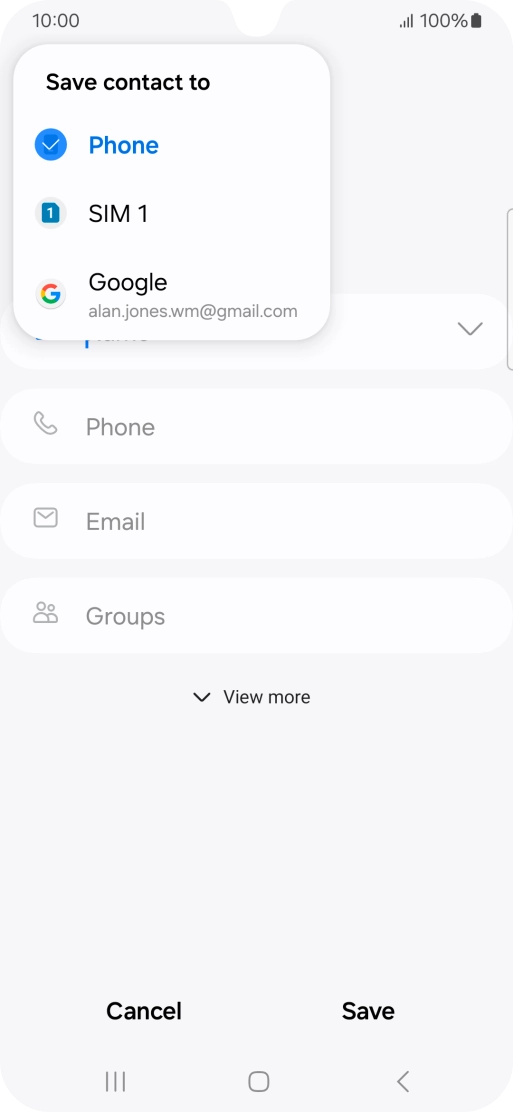 Press the required Google account. Press the required Google account.