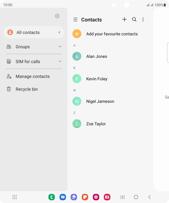 Press Manage contacts. Press Manage contacts.