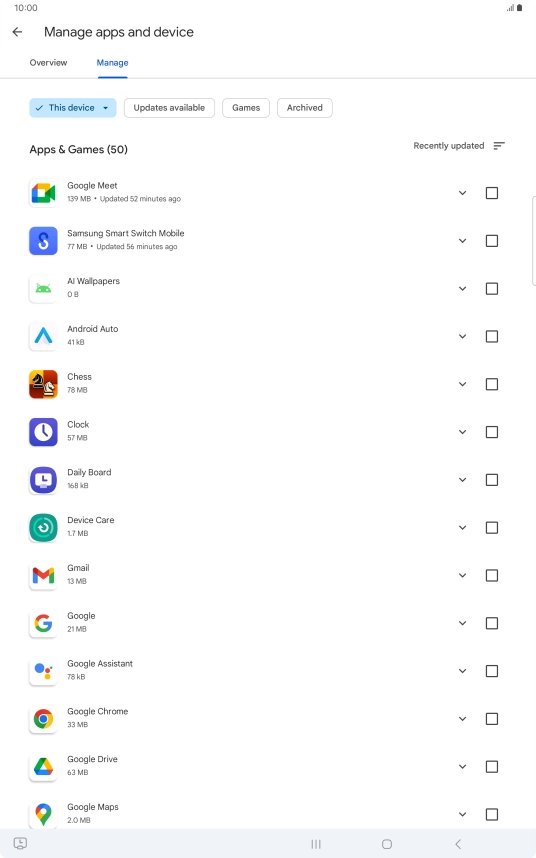 Press the required app. Press the required app.