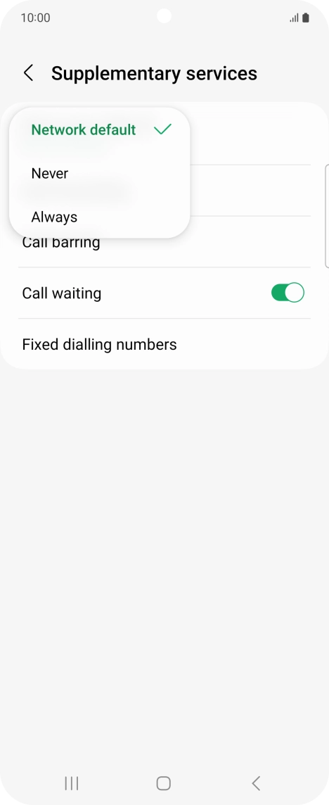 Press Always to turn on caller identification. Press Always to turn on caller identification.