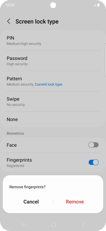 Press Remove. Press Remove.