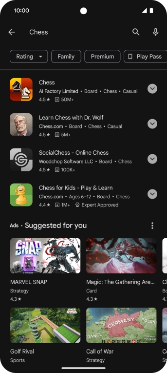 Press the required app. Press the required app.