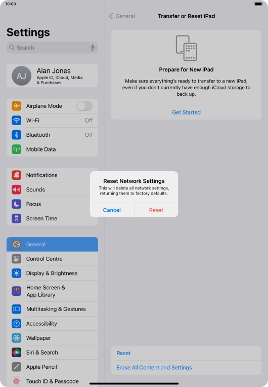 Press Reset. Press Reset.