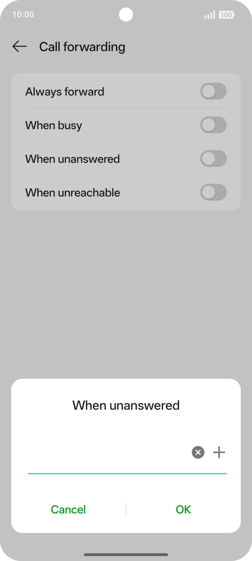 Key in +447953222222 and press OK. Key in +447953222222 and press OK.