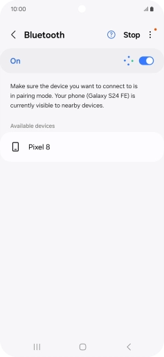 Press the required Bluetooth device and follow the instructions on the screen to pair the device with your phone. Press the required Bluetooth device and follow the instructions on the screen to pair the device with your phone.