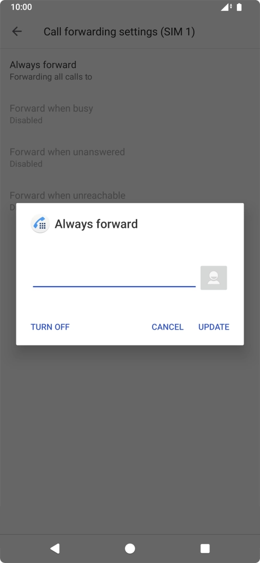 Press TURN OFF. Press TURN OFF.