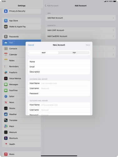 Press IMAP. Press IMAP.