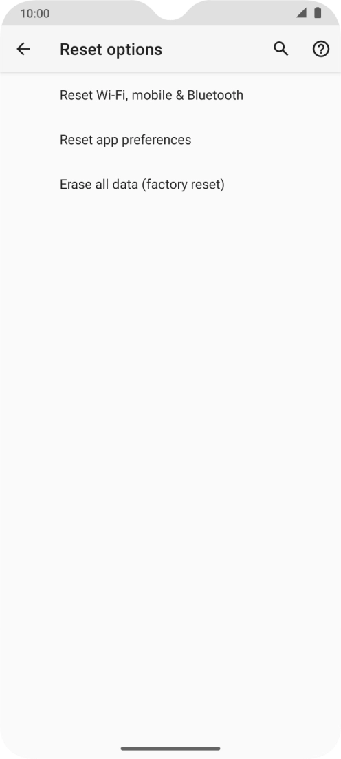 Press Erase all data (factory reset). Press Erase all data (factory reset).