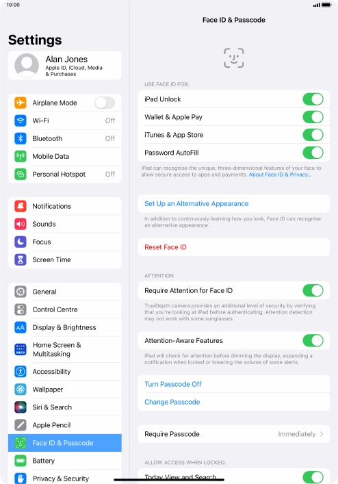 Press the indicators next to the required settings to turn them on or off. Press the indicators next to the required settings to turn them on or off.