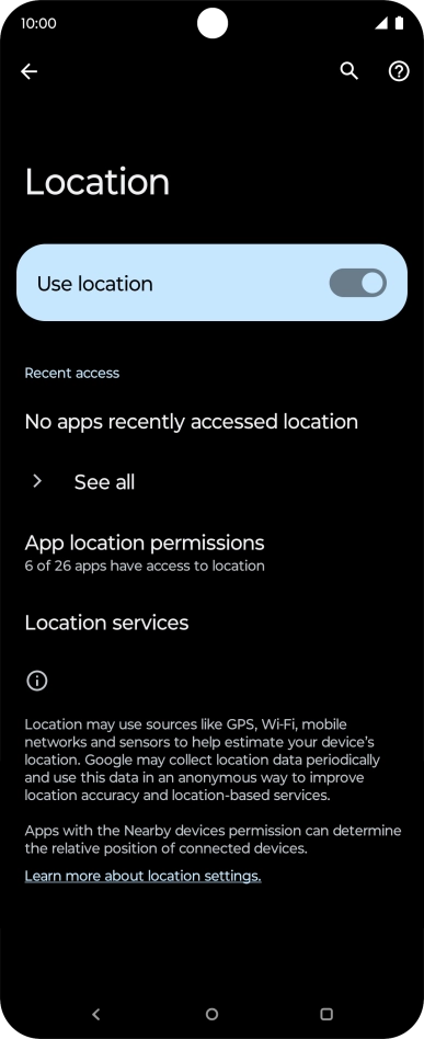 Press App location permissions. Press App location permissions.