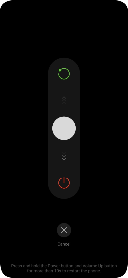 Press and drag the power off icon downwards. Press and drag the power off icon downwards.