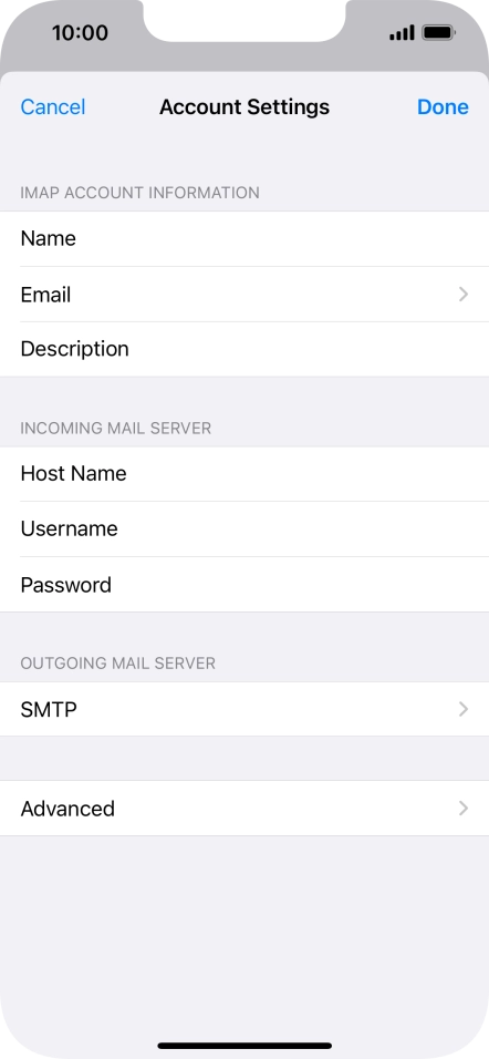 Press SMTP. Press SMTP.
