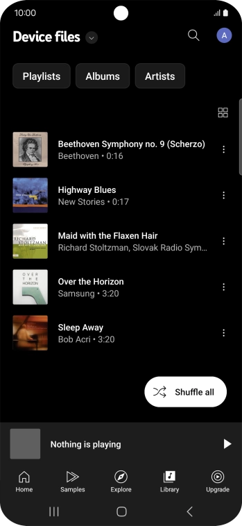 Press the required audio file. Press the required audio file.