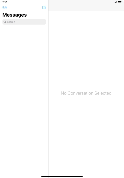 Press the new message icon. Press the new message icon.