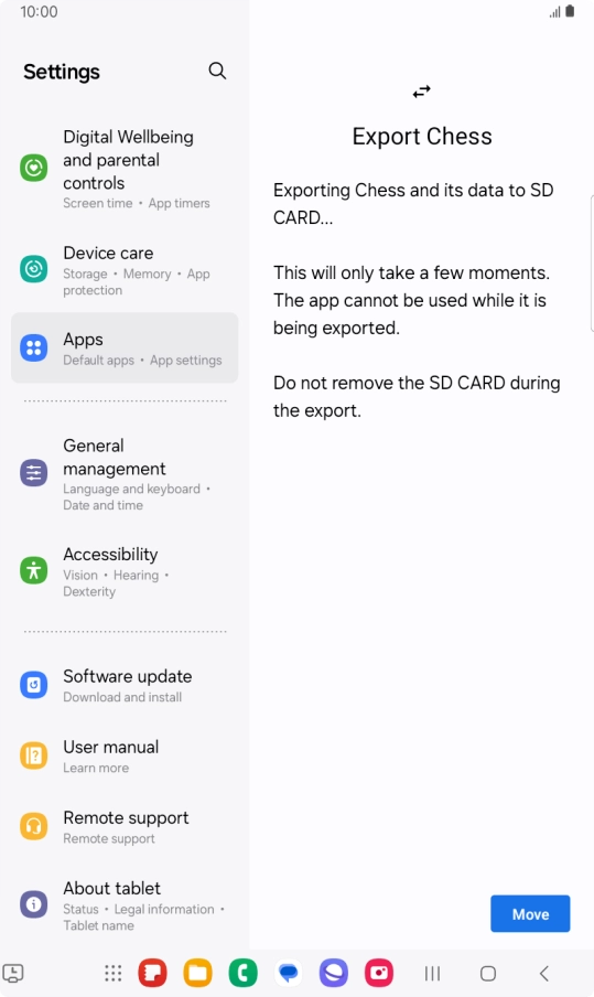 Press Move. Press Move.