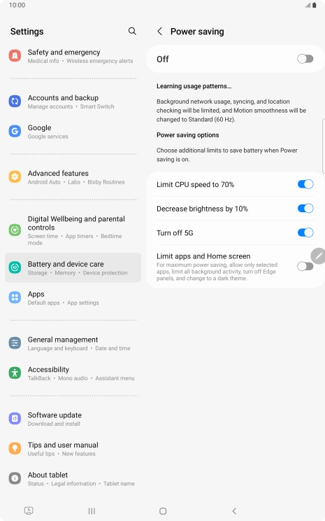 Press the indicators next to the required settings. Press the indicators next to the required settings.