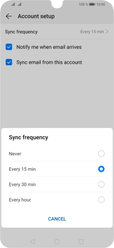 Press the required setting. Press the required setting.